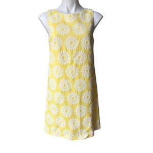 Tori Richard Sleeveless Embroidered Shift Dress, Sz 10